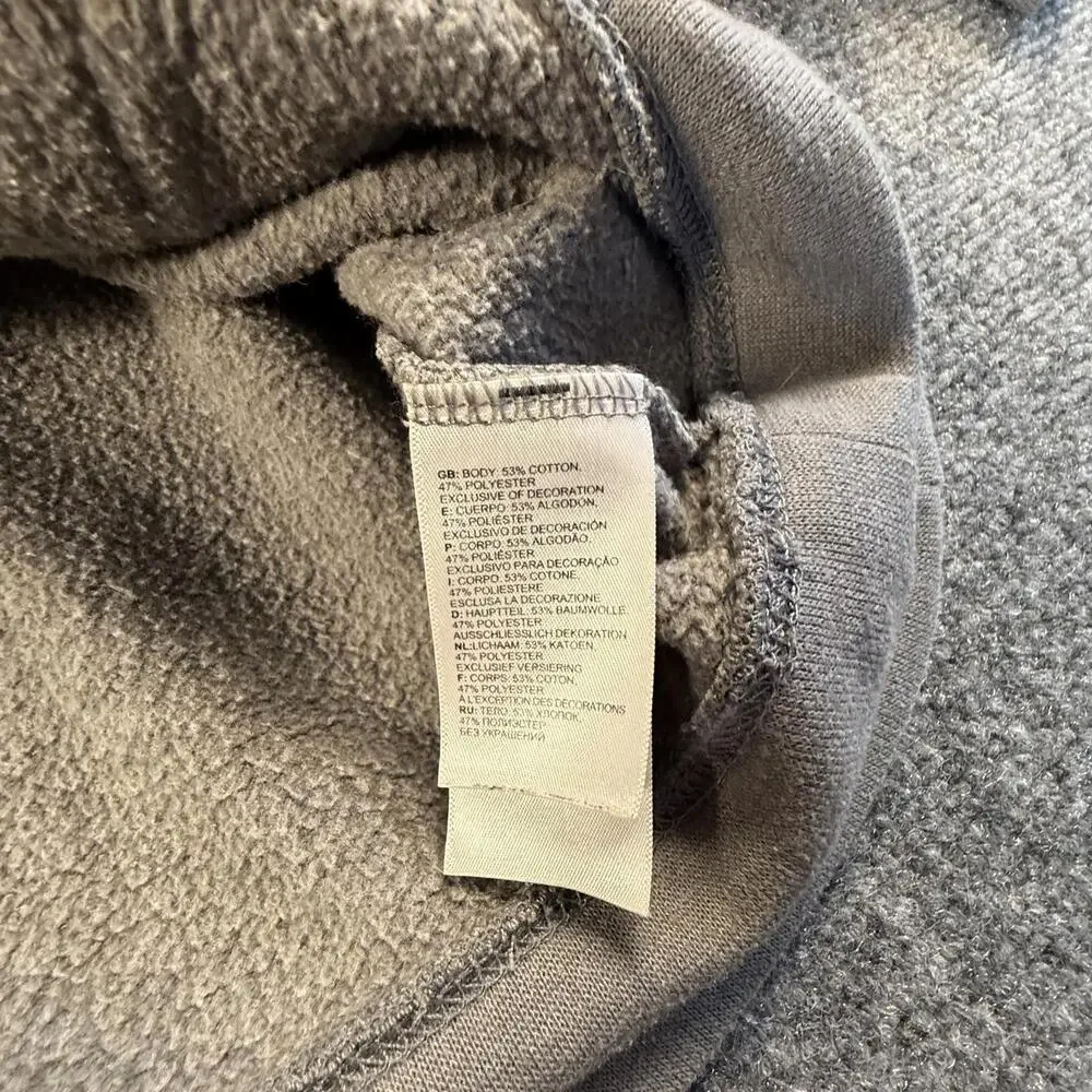 The North Face Mens Gray Red Box Logo Pullover Hoodie Large #1741